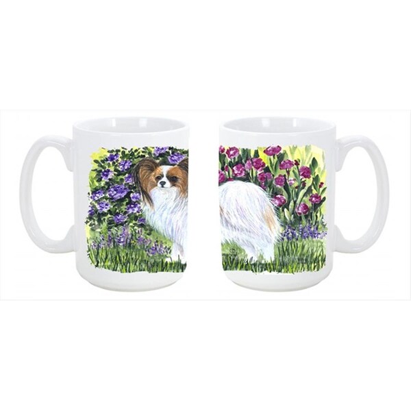 Carolines Treasures Papillon Dishwasher Safe Microwavable Ceramic Coffee Mug 15 oz. - SS8153CM15