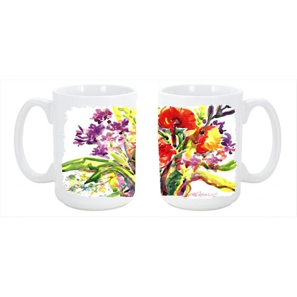Carolines Treasures Flower Dishwasher Safe Microwavable Ceramic Coffee Mug 15 oz. - 6042CM15