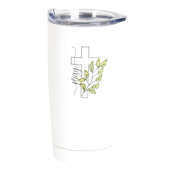 Dicksons 20 oz Unisex Cross Pray Tumbler, White - One Size - SSTUMW-152