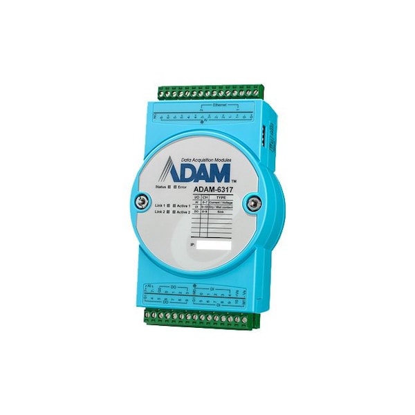 8AI/11DI/10DO IoT Modbus/OPC UA Ethernet I/O remoto - ADAM-6317-A1 de Advantech Manufacturing
