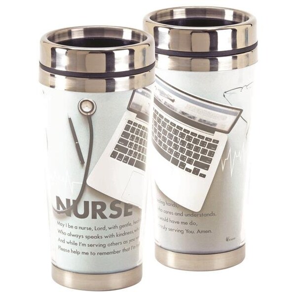 Dicksons Dicksons SSMUG-252 16 oz Stainless Steel Travel Mug - Nurse - SSMUG-252