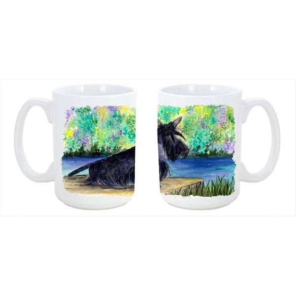 Carolines Treasures Scottish Terrier Dishwasher Safe Microwavable Ceramic Coffee Mug 15 oz. - SS8330CM15