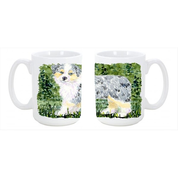 Carolines Treasures Australian Shepherd Dishwasher Safe Microwavable Ceramic Coffee Mug 15 oz. - SS8846CM15