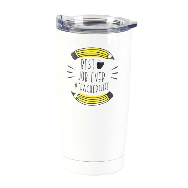 Dicksons 20 oz Best Job No.Teacherlife White Tumbler - SSTUMW-137
