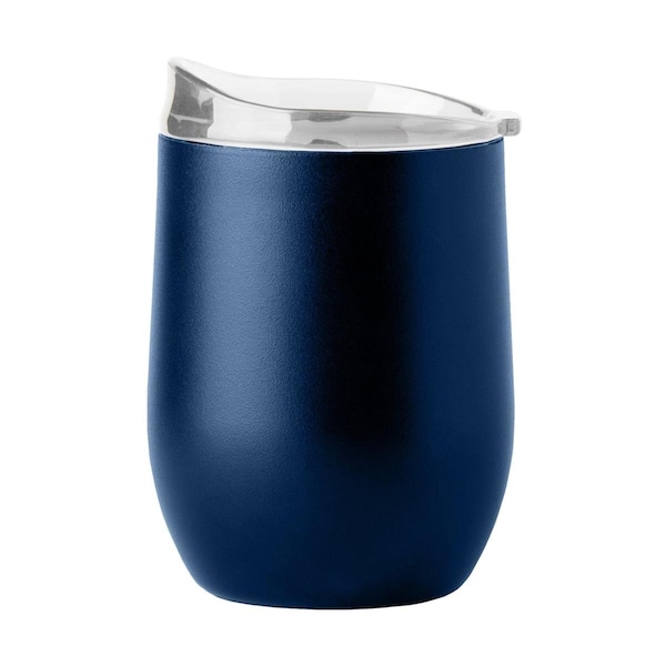Logo Chair 16 oz Plain Navy Powder Coat Curved Beverage Tumbler - 001-S16PB-NVY