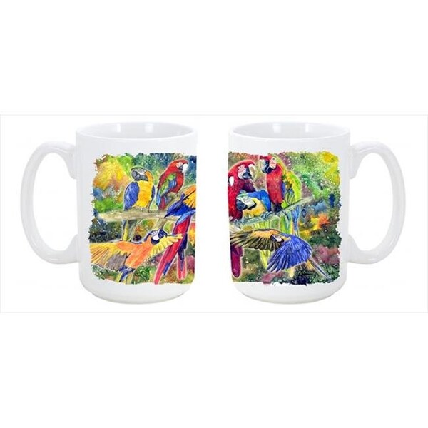 Carolines Treasures Carolines Treasures 8600CM15 Parrot Dishwasher Safe Microwavable Ceramic Coffee Mug 15 oz. - 8600CM15