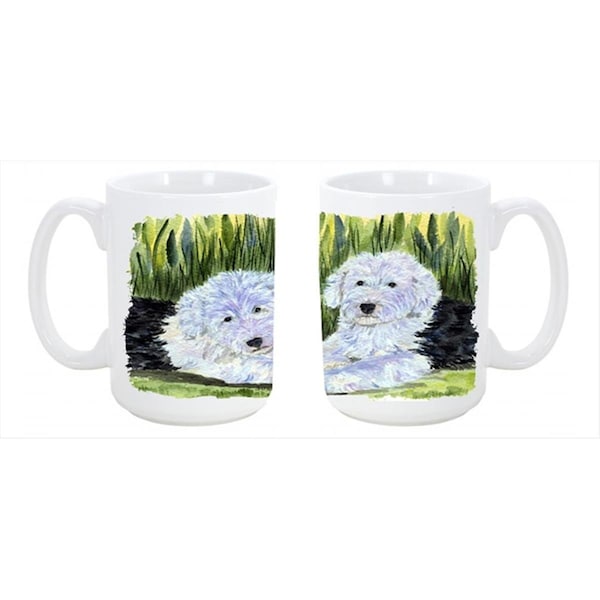 Carolines Treasures Old English Sheepdog Dishwasher Safe Microwavable Ceramic Coffee Mug 15 oz. - SS8282CM15
