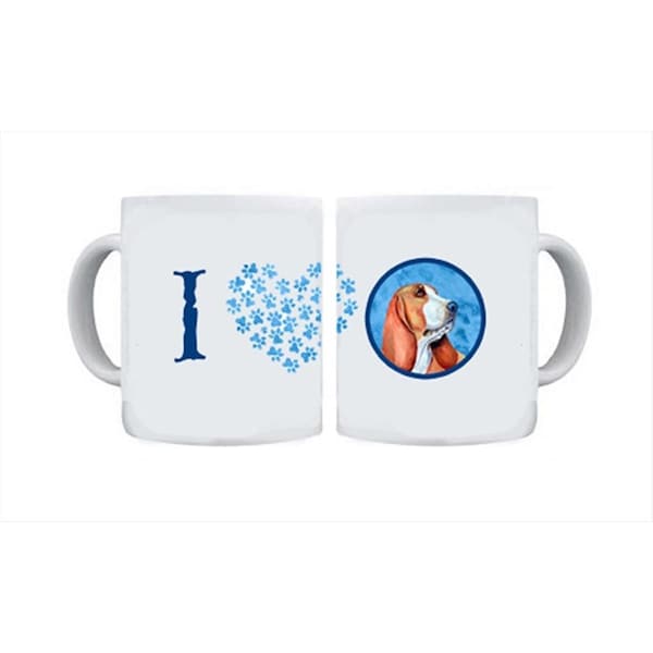 Carolines Treasures 15 oz. Basset Hound Dishwasher Safe Microwavable Ceramic Coffee Mug - LH9377BU-CM15