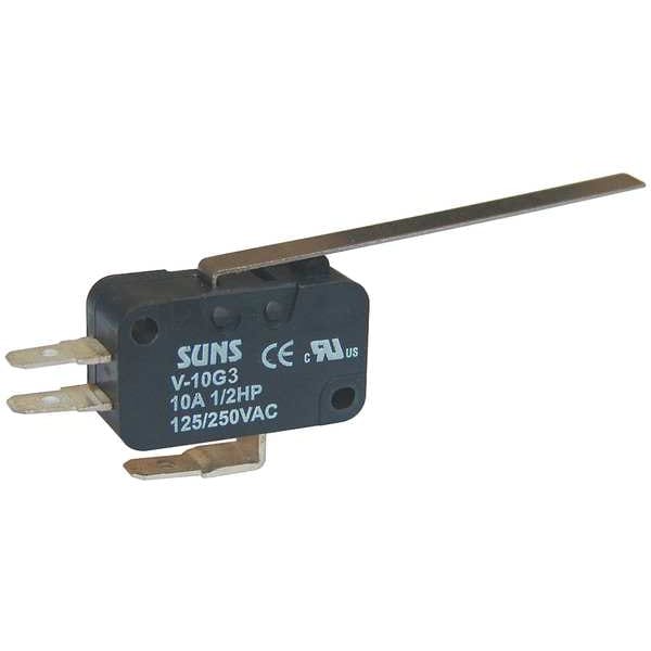 Interruptor de acción rápida en miniatura Zoro Select, bisagra, palanca, actuador largo, SPDT, clasificación de contacto de 10A @ 240V AC - 5JDZ9