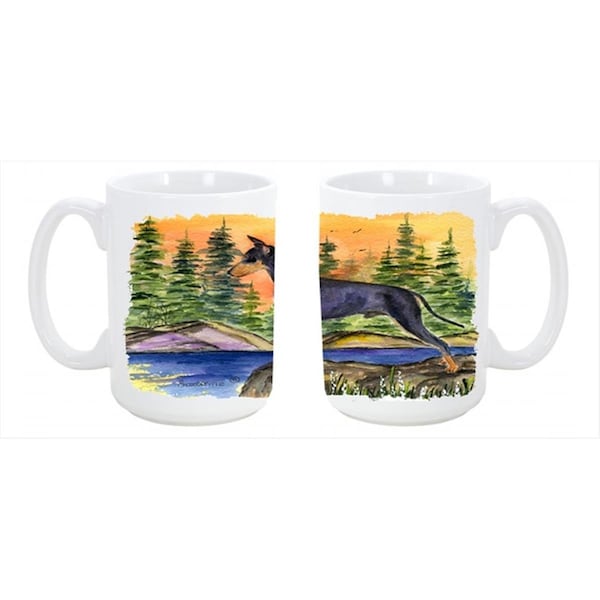 Carolines Treasures Manchester Terrier Dishwasher Safe Microwavable Ceramic Coffee Mug 15 oz. - SS8419CM15