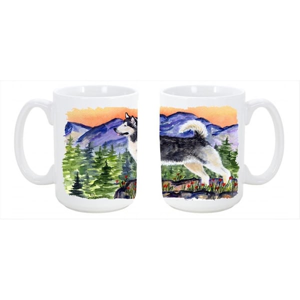 Carolines Treasures Alaskan Malamute Dishwasher Safe Microwavable Ceramic Coffee Mug 15 oz. - SS8157CM15