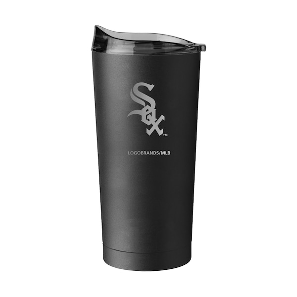 Logo Brands Chicago White Sox 20oz Etch Black Powder Coat Tumbler - 507-S20PT-BLK-9