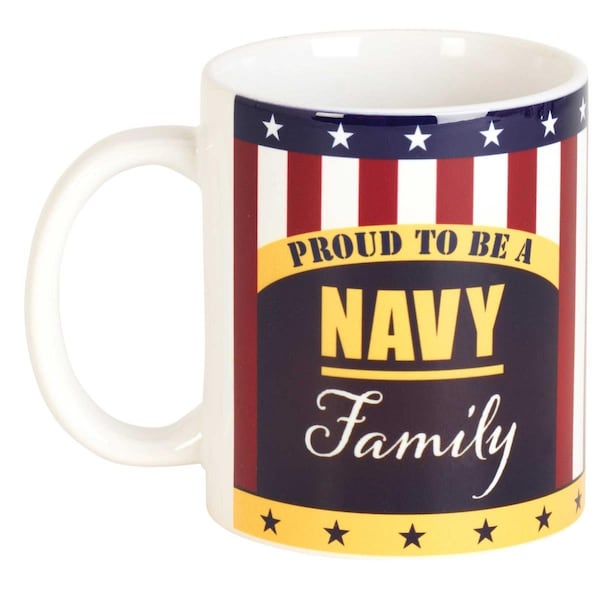 Dicksons 11 oz Proud To Be A Navy Family Ceramic Mug, Multi Color - One Size - MUG-1178