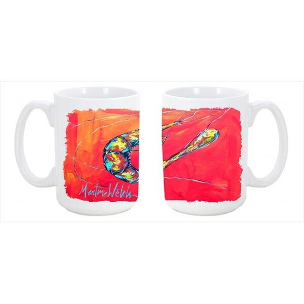 Carolines Treasures Carolines Treasures MW1097CM15 Shrimp Seafood Three Dishwasher Safe Microwavable Ceramic Coffee Mug 15 oz. - MW1097CM15