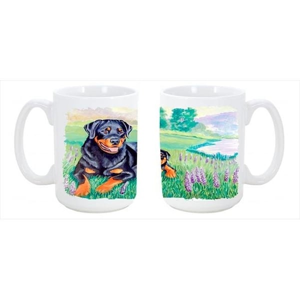Carolines Treasures Carolines Treasures 7141CM15 Rottweiler Dishwasher Safe Microwavable Ceramic Coffee Mug 15 oz. - 7141CM15