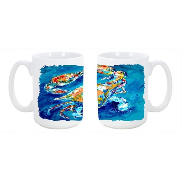 Carolines Treasures By Chance Crab Dishwasher Safe Microwavable Ceramic Coffee Mug 15 oz. - MW1153CM15