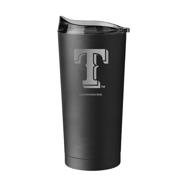 Logo Brands Texas Rangers 20oz Etch Powder Coat Tumbler - 529-S20PT-BLK-9