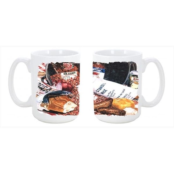 Carolines Treasures Carolines Treasures 8536CM15 Red Beans and Rice Dishwasher Safe Microwavable Ceramic Coffee Mug 15 oz. - 8536CM15