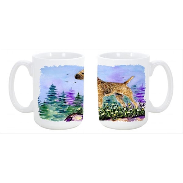 Carolines Treasures Border Terrier Dishwasher Safe Microwavable Ceramic Coffee Mug 15 oz. - SS8664CM15