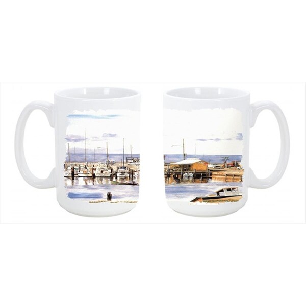 Carolines Treasures Pass Bait Shop Dishwasher Safe Microwavable Ceramic Coffee Mug 15 oz. - 1006CM15