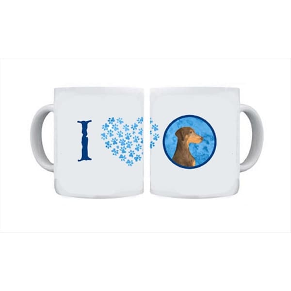 Carolines Treasures 15 oz. Doberman Dishwasher Safe Microwavable Ceramic Coffee Mug - SS4755-BU-CM15
