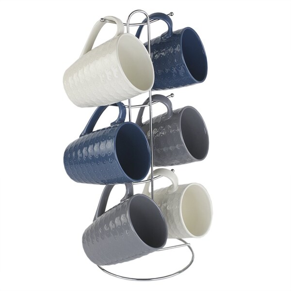 Home Basics 11 oz 6Piece Diamond Mug Set - MS44647