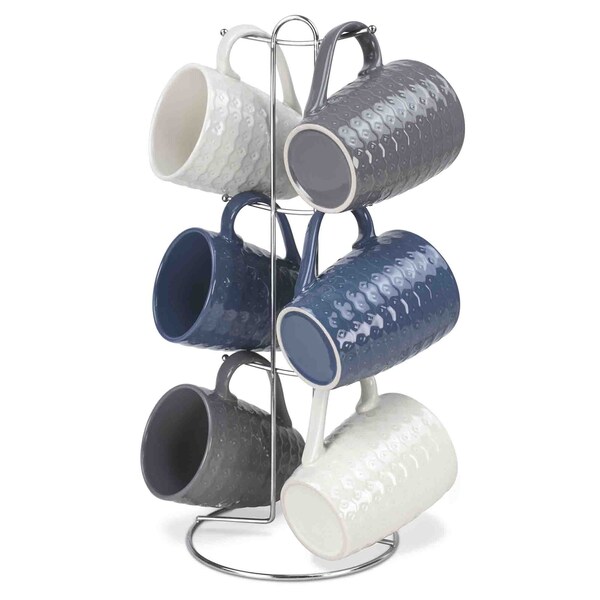 Home Basics 11 oz 6Piece Diamond Mug Set - MS44647