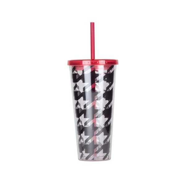 Zees Creations Zees Creations AC3009 Thirzt 2 Go Tumbler with Lid & Straw - Houndstooth - AC3009