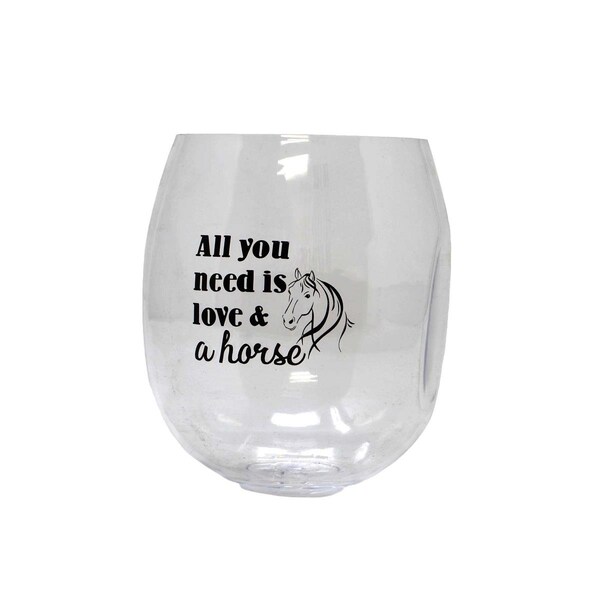 Zees Creations Love &amp; A Horse EverDrinkware Wine Tumbler - ED1001-H4