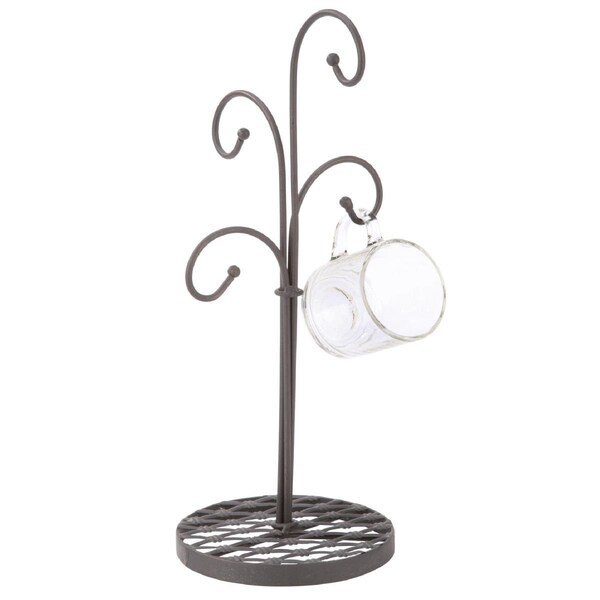 Tripar International Tripar  4 Arm Metal Mug Stand, Mahogany - 55334