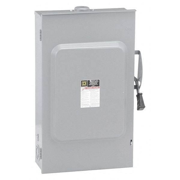 Interruptor de seguridad con fusible Square D, servicio general, 240V CA, 2PST, 200 A, NEMA 3R - D224NRB