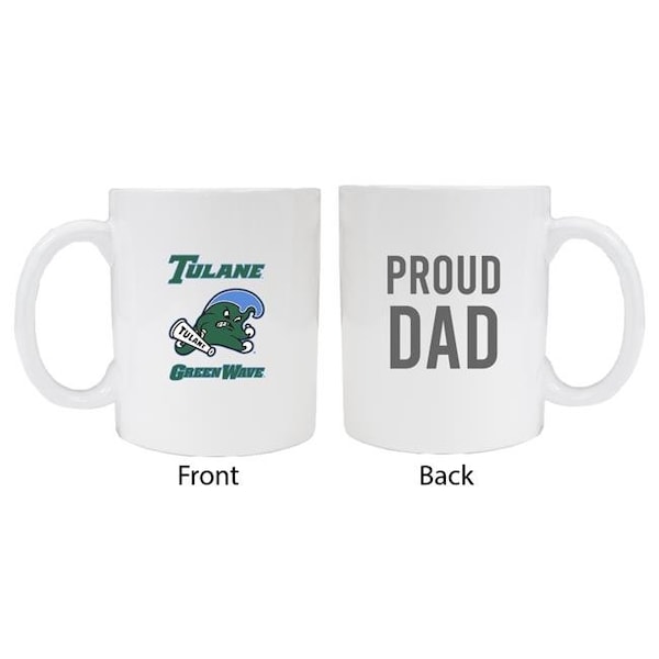 R & R Imports R & R Imports MUG2-C-TUL20 DAD Tulane University Green Wave Proud Dad White Ceramic Coffee Mug - Pack of 2 - MUG2-C-TUL20 DAD