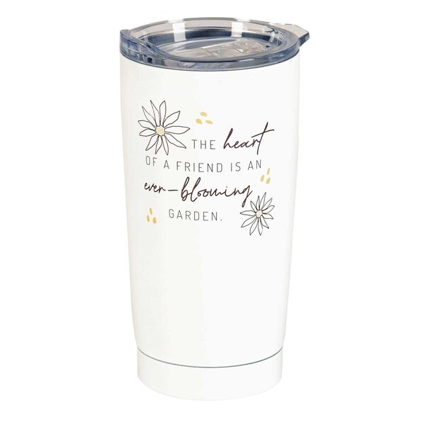 Dicksons Tumbler Heart Friend Floral White 20oz - SSTUMW-139