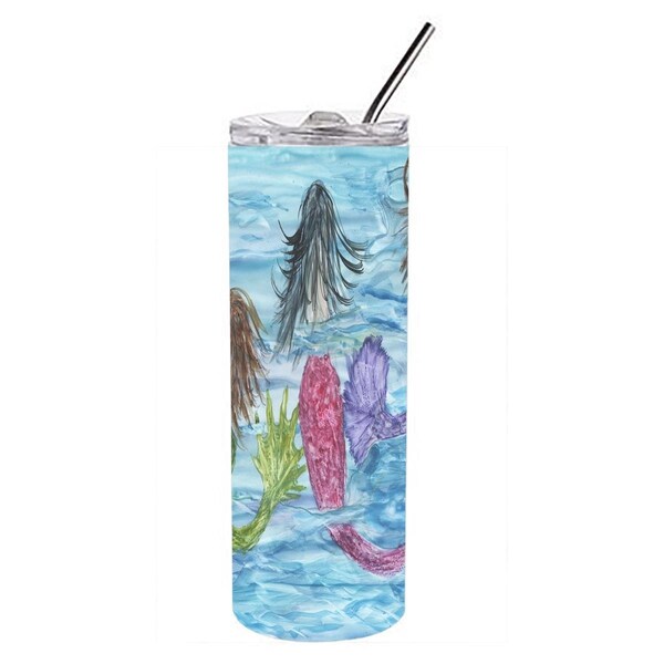 Carolines Treasures 20 oz Mermaids Double Walled Stainless Steel Skinny Tumbler - SC2032TBL20