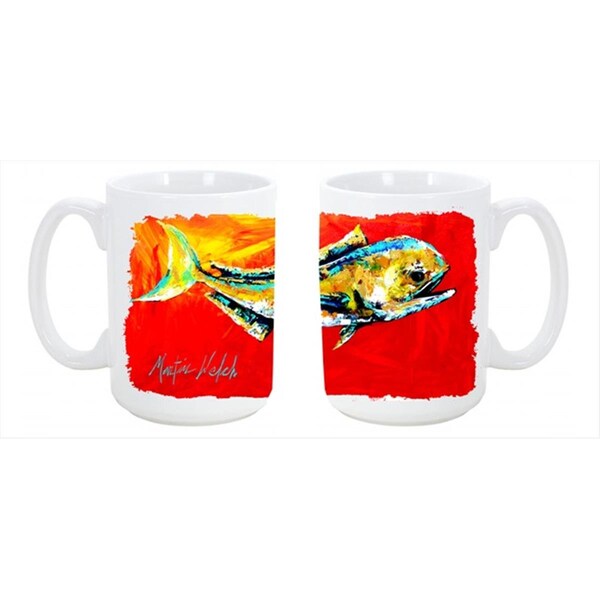Carolines Treasures Danny Dolphin Fish Dishwasher Safe Microwavable Ceramic Coffee Mug 15 oz. - MW1156CM15