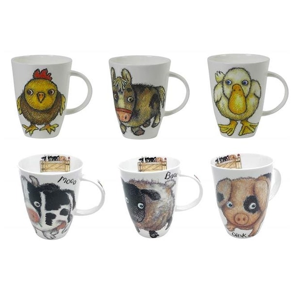 Roy Kirkham Roy Kirkham ER2338 90 mm Please Shut the Gate Louise Mugs - Set of 6 - ER2338