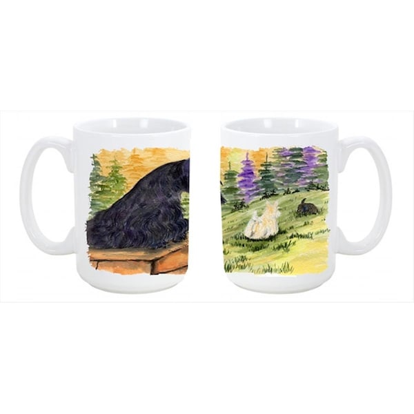 Carolines Treasures Scottish Terrier Dishwasher Safe Microwavable Ceramic Coffee Mug 15 oz. - SS8634CM15