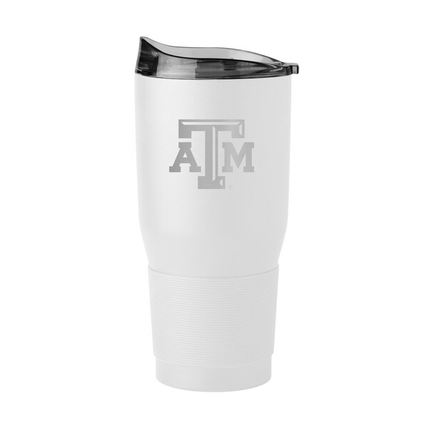 Logo Brands Texas A&M 30oz White Etch Powder Coat Tumbler - 219-S30PT-WHT-9
