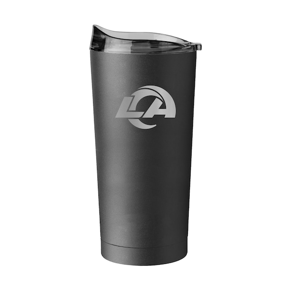 Logo Brands LA Rams 20oz Etch Black Powder Coat Tumbler - 629-S20PT-BLK-9