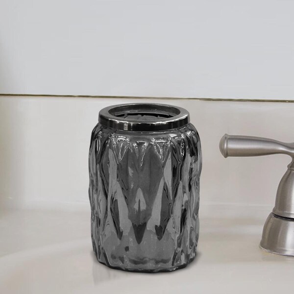 Nusteel Black Glass With Black Nickel Steel Tumbler - GLA328D5