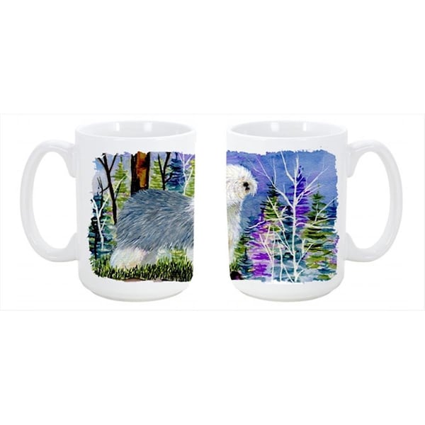 Carolines Treasures Old English Sheepdog Dishwasher Safe Microwavable Ceramic Coffee Mug 15 oz. - SS8641CM15