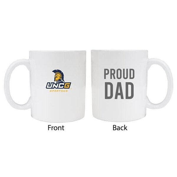 R & R Imports R & R Imports MUG2-C-UNCG20 DAD North Carolina Greensboro Spartans Proud Dad White Ceramic Coffee Mug - Pack of 2 - MUG2-C-UNCG20 DAD