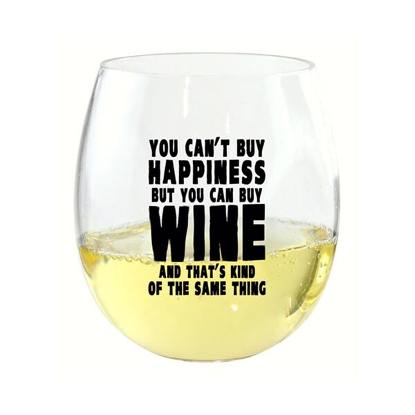 Zees Creations Zees Creations You Cant Buy Happiness Ever Drinkware Wine Tumbler, 4PK - ED1001-W3