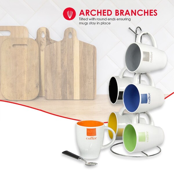 Hds Trading 6 Piece Mug Set with Stand - ZOR95985
