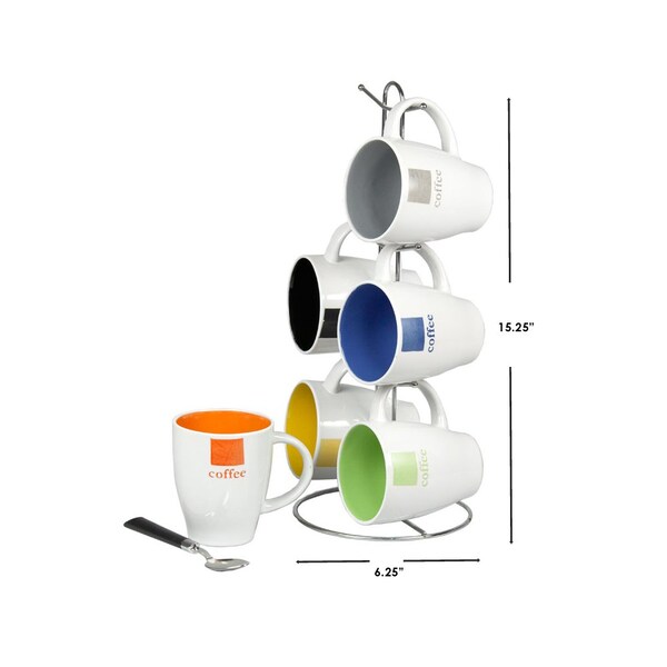 Hds Trading 6 Piece Mug Set with Stand - ZOR95985