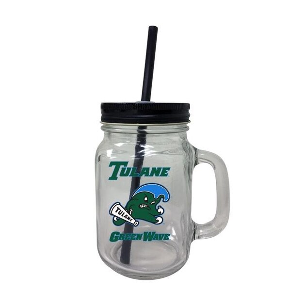 R & R Imports R & R Imports TBM-C-TUL19 16 oz Tulane University Green Wave Mason Jar Tumbler - TBM-C-TUL19