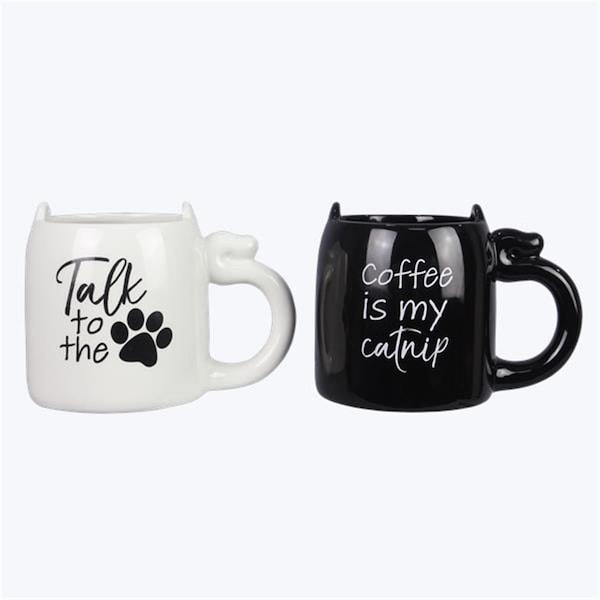 Youngs 20 oz Ceramic Cat Ear Mug, Assorted Color - Extra Large -2 Piece - 21313