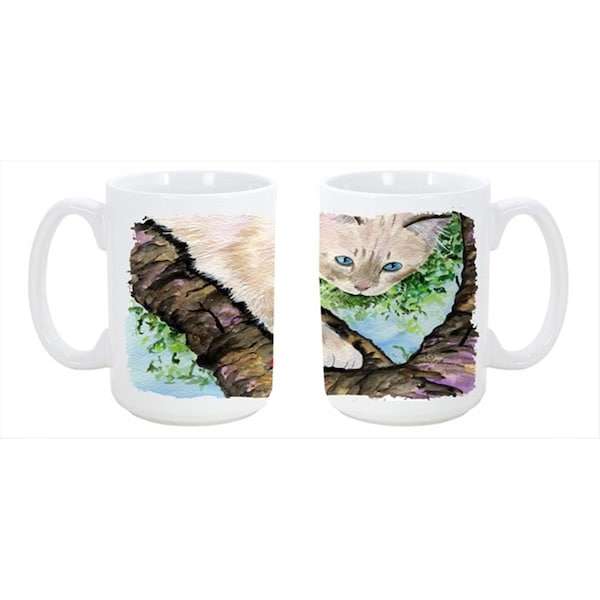 Carolines Treasures Cat - Birman Dishwasher Safe Microwavable Ceramic Coffee Mug 15 oz. - SS8276CM15