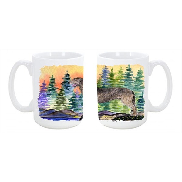 Carolines Treasures Irish Wolfhound Dishwasher Safe Microwavable Ceramic Coffee Mug 15 oz. - SS8205CM15