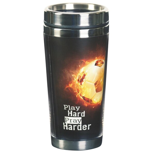 Dicksons Travel Mug Soccer Play Hard Pray 16 oz - SSMUG-317